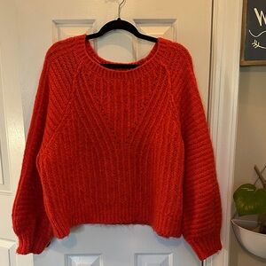 Free People Cozy Red Knit Sweater Large